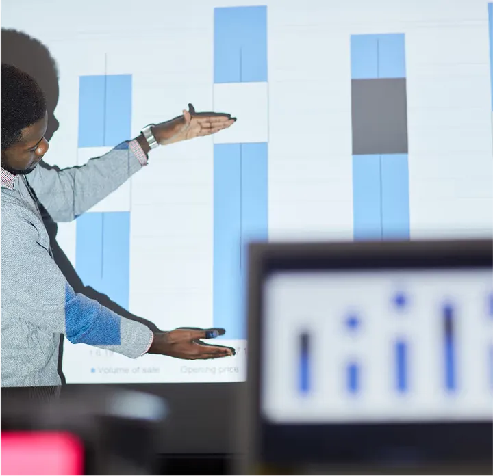 Data analysis and dashboard on screen